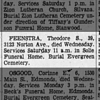 Theodore S Feenstra Death Notice