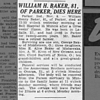 William Henry Baker Obituary