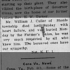 William John Culler Burial Notice