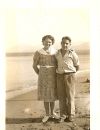 Zelma May Bennett-Schell & Son, Wayne Schell photo on the beach.